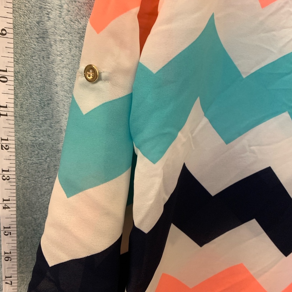 Trendy Chevron Pattern Top - Multicolor - Picture 3 of 5
